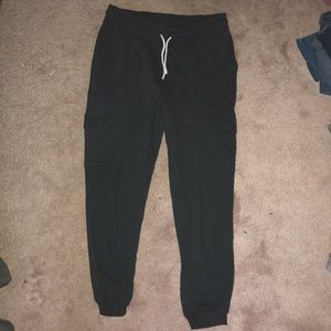Gray cargo jogger sweatpants